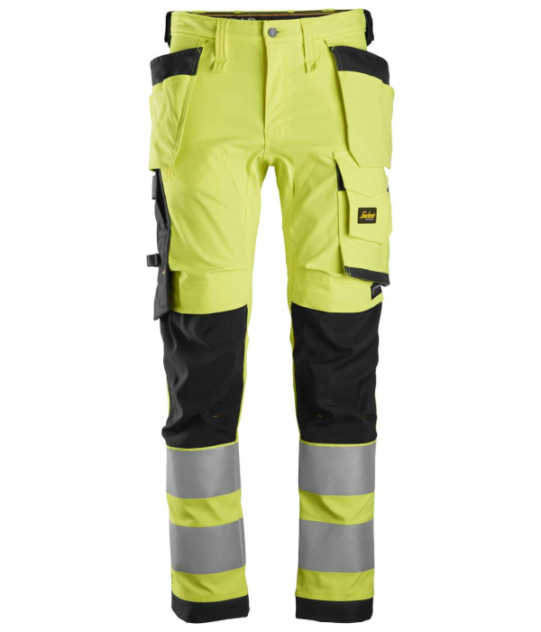 Snickers High-Vis Stretchbukse med hylsterlommer, Klasse 2 High Visibility